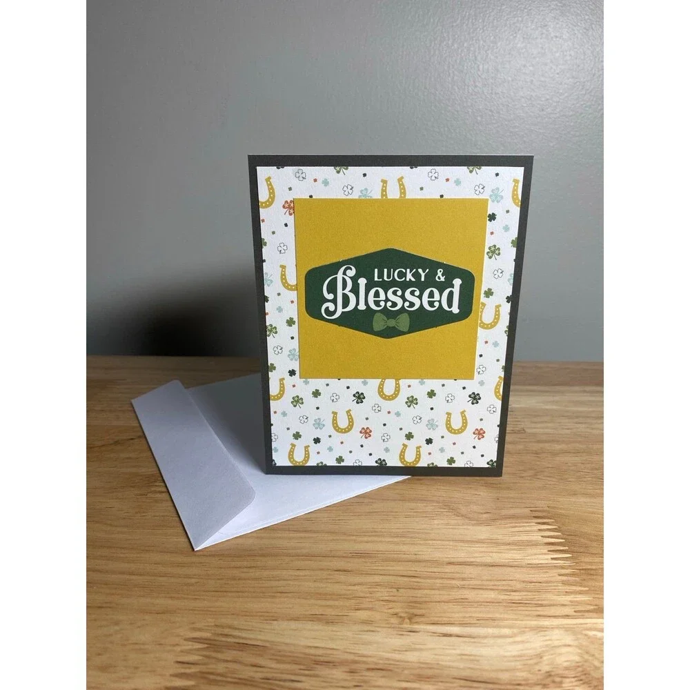 Handmade St. Patrick’s Day Blank Greeting Card A2 & Envelope